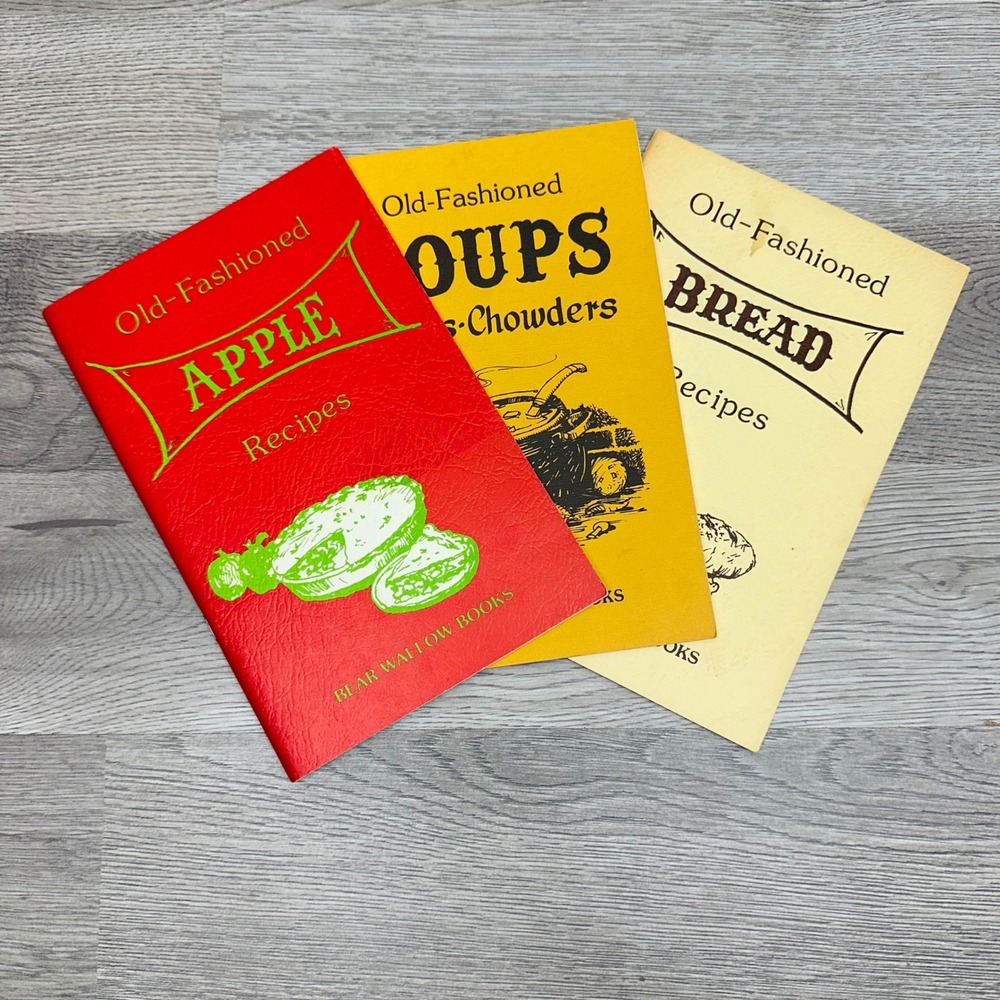 Bear Wallow Books Recipe Book Set Old-Fashioned Cookbooks Soups Apples Bread